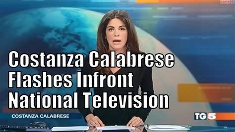 costanza calabrese desk|Costanza Calabrese Italian Tv Presenter Flashes Audience